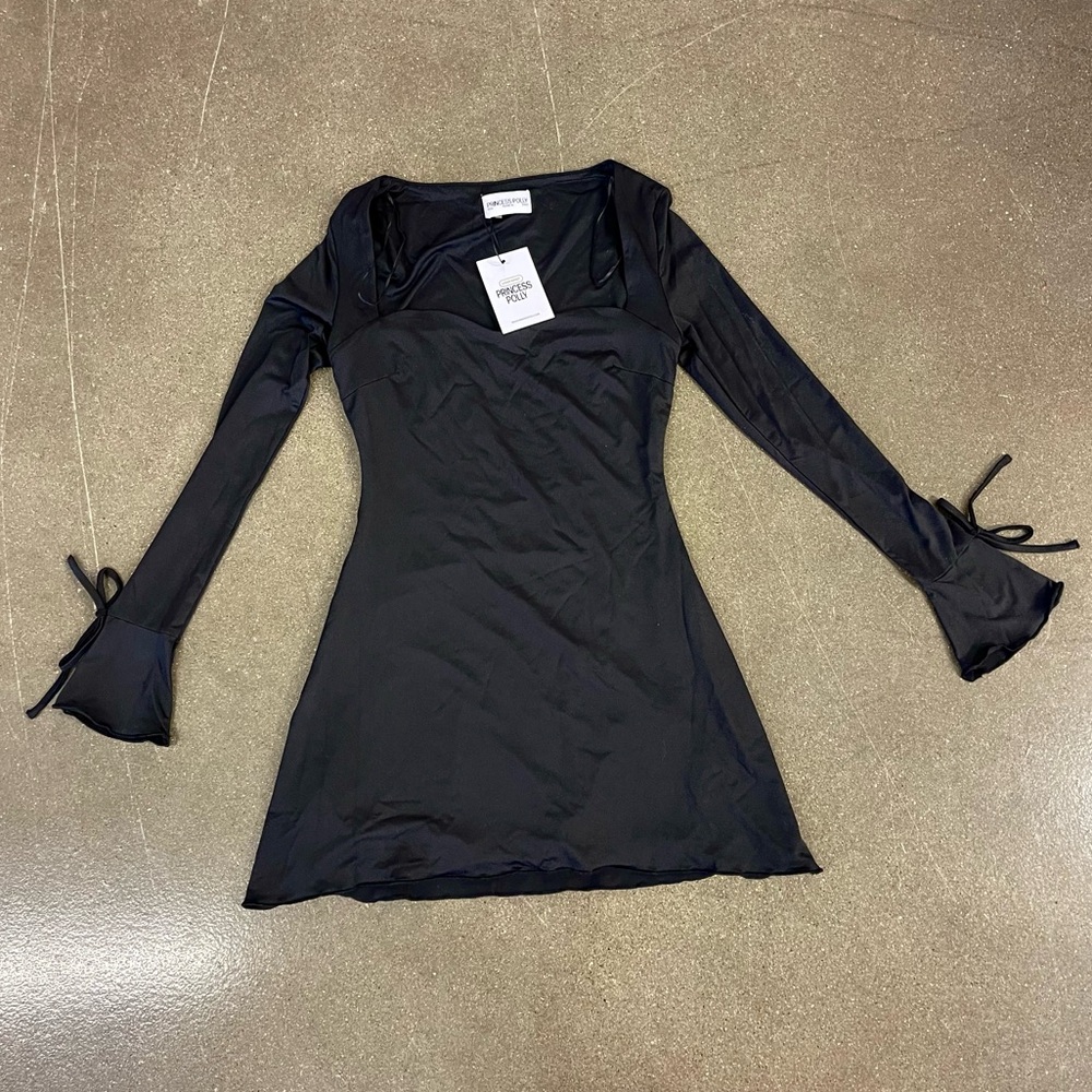 NWT Princess Polly DALZINE LONG SLEEVE MINI DRESS BLACK sz US 6 - Picture 6 of 8